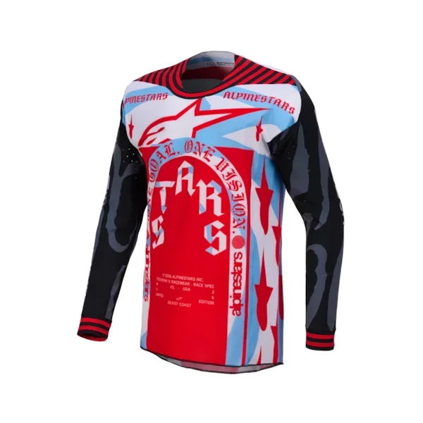 Camisa Alpinestars Techstars Beast Coast Preto/Laranja - Spinelli